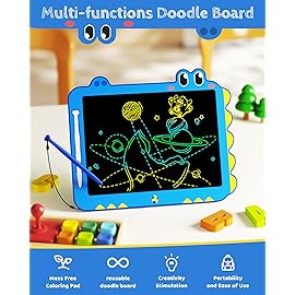 TEKFUN LCD Writing Tablet for Kids, 12 Inch Doodle Board Colorful Drawing Tablet, Reusable Electronic Pads Educational and Learning Toys Gifts for 3-13 Year Old Boy and Girl (Blue)