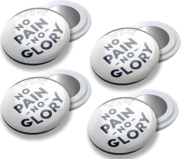 VERY IMPORTANT RUNNER - Pack de 4 Imanes Deportivos con Bolsa Impermeable - Imanes Sujeta Dorsales para Running y Triatlón 18mm - Sujeción Segura Sin Agujeros en la Ropa - Diseño No Pain No Glory - 1