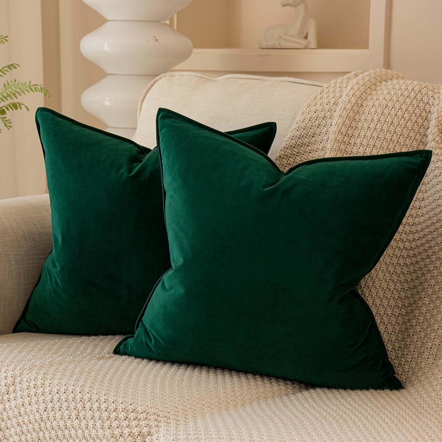 Ropa De Cama 1000TC Housewife Square/Continantal Pillow Case 1000% Egyptian Cotton Spreme Hunter Green Pillow Covers Housewife European Square SIZE 65 x 65 CM