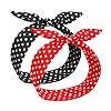 Huachi 2PCS Polka Dot Bandana Headbands Vintage Wire Hairband with Bow Wide Headbands Retro 50s Hair Accessories for Women Girls Red & Black