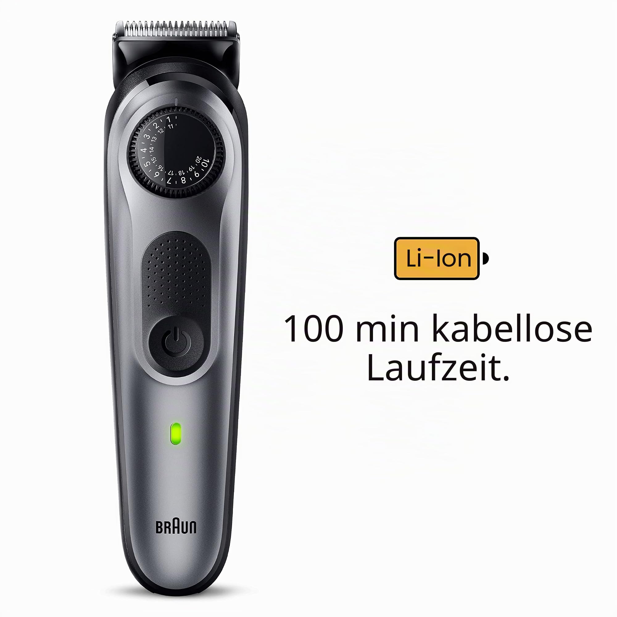 Braun Bartschneider Series 5 BT5440, Haarschneider für Männer mit Stylingwerkzeugen, 100 Minuten Laufzeit