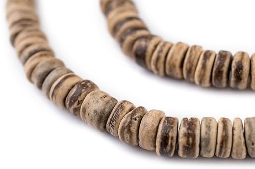 TheBeadChest - Cuentas de cáscara de coco de disco rústico (0.315in)