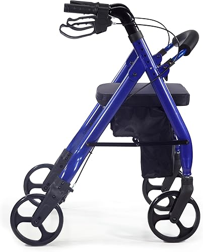 Miniatura 8 de Andador resistente con ruedas, cómodo, con amplio asiento de nailon de 15 pulgadas, de Comodità, Champán metálico, 1