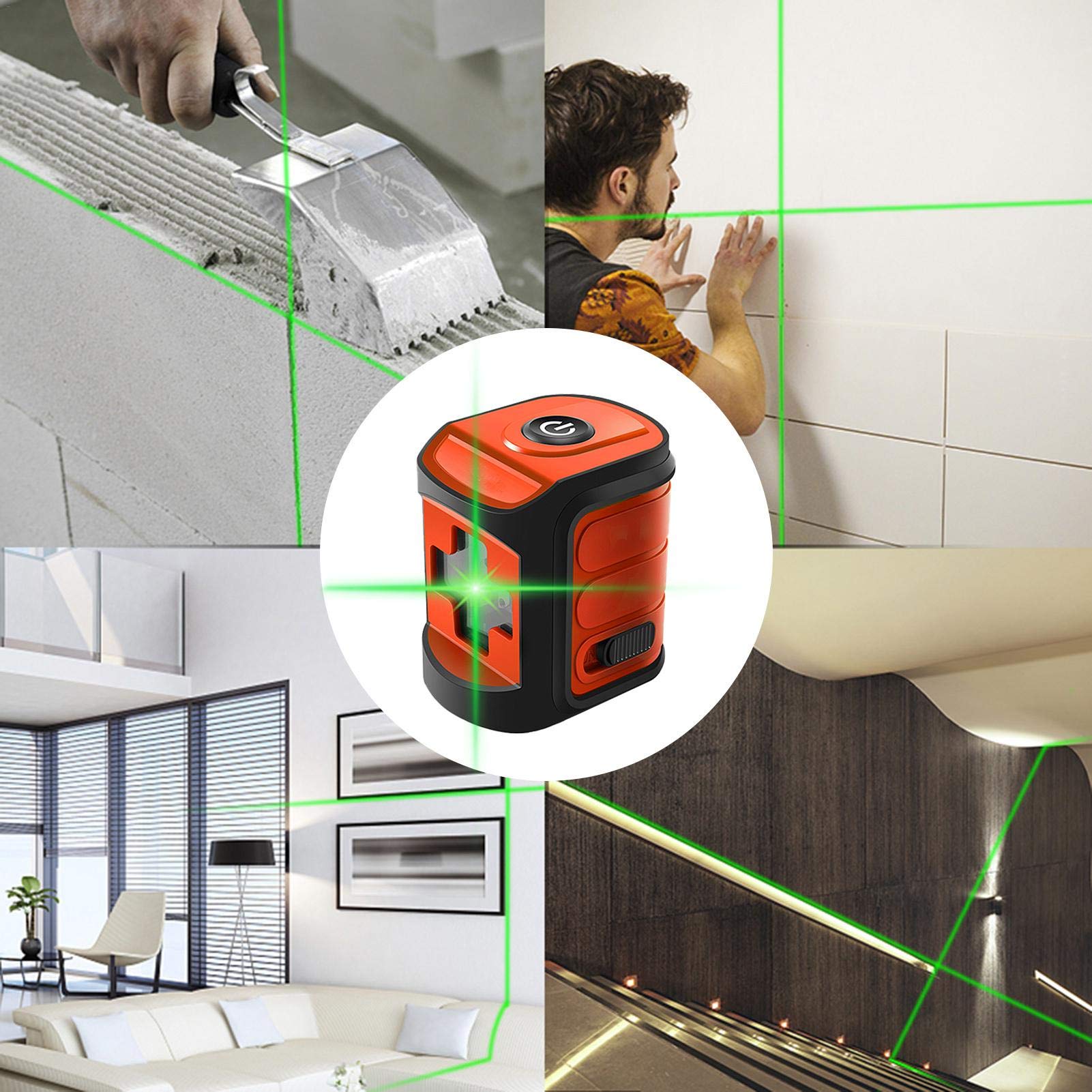 Nivel Láser Mini 3D Autonivelante Láseres, Con Horizontales Y Verticales Línea De Rayo IP54 Y 3 ° Nivelación Automática Resistente Al Agua, Al Polvo Y A Los Impactos, Para Decoración De Edificios.