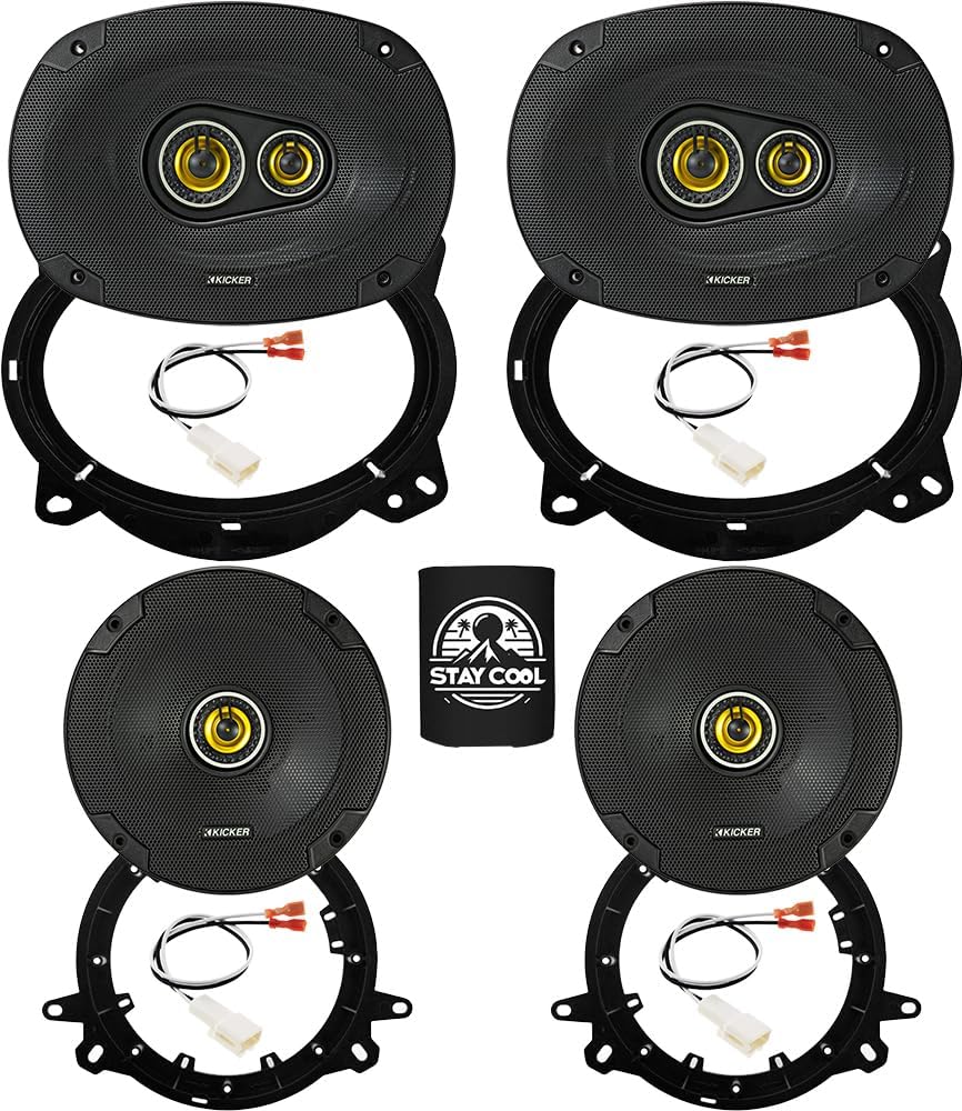 KICKER Speakers 6X9 & 6.5 inch for Subaru Legacy 2015-2020 Upgrade Kit - 2 Pairs of CS Series with Adapters and Harness, Car Audio Front & Rear Door Speaker CSC6934, 46CSC6934 & CSC654, 46CSC654