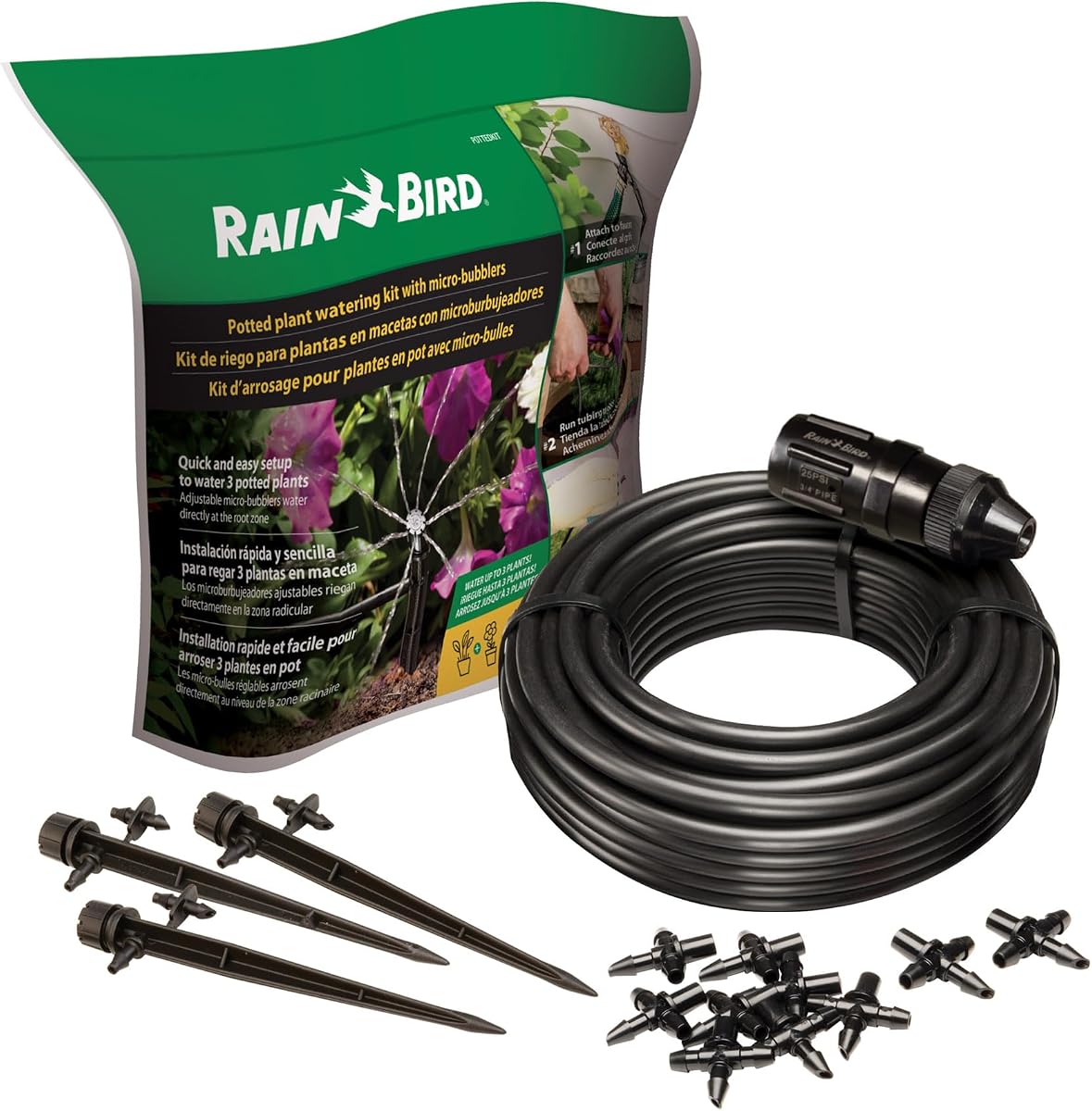 POTTEDKIT Drip Irrigation Kit, Full Circle, 1/4"