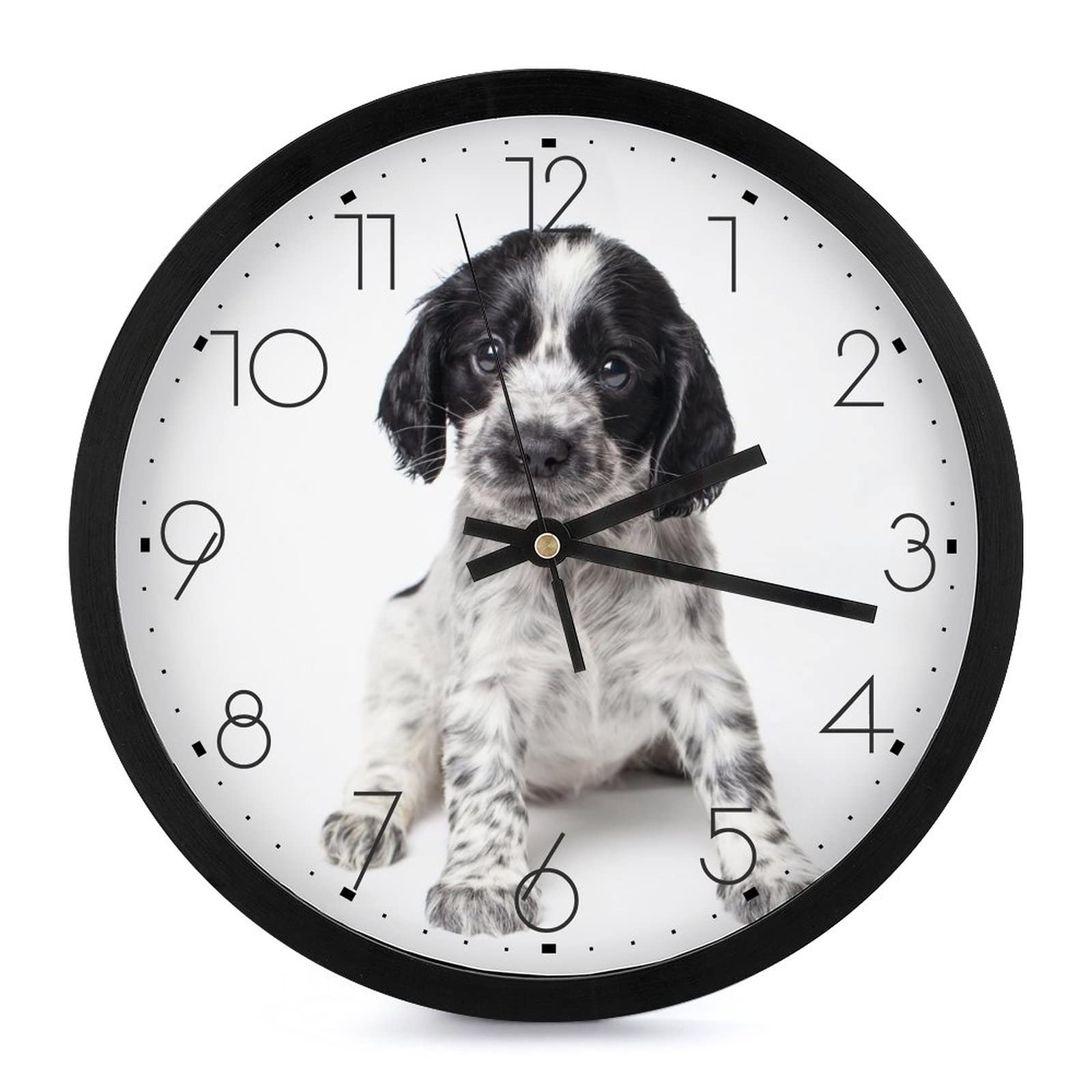 Pendule murale dalmatien silencieuse de 25.4cm : fini le bruit pour etudier a l'ecole