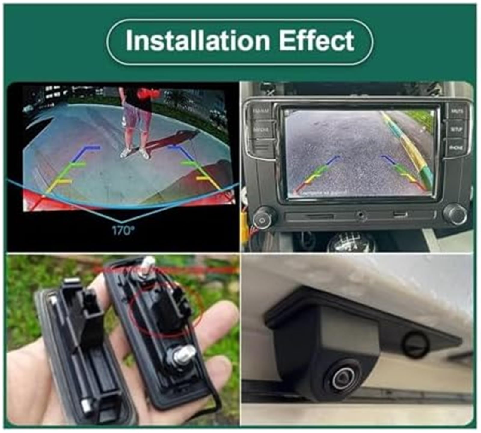 Tylna kamera pojazdu Kamera cofania, dla Octavii 2 3, dla A5 Fabio, dla Yeti, dla doskonałej trajektorii Ahd 1080P uchwyt bagażnika pojazdu(BLACK AHD1080P Trajectory A)