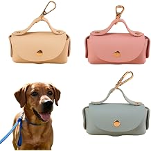 3Pcs Leather Poop Bag Holder Practical Easy Clean Pet Waste Bag Dispenser for Leash Walking Outdoor Activities and Daily Pet Care