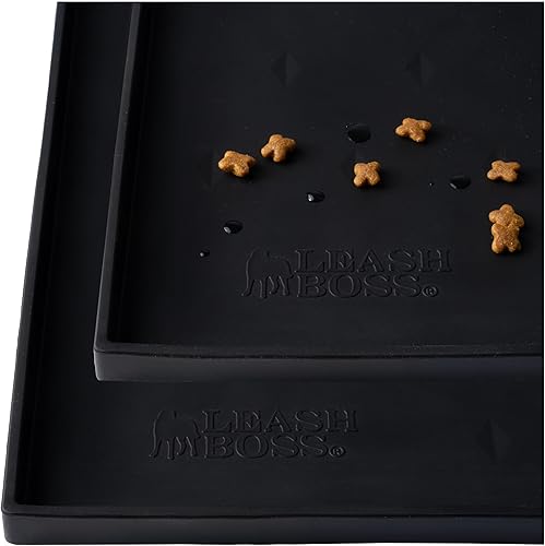 Miniatura 16 de Leash Boss Bandeja rectangular de silicona para alimentación de mascotas, bandeja impermeable para comida para perros, tapete de silicona flexible