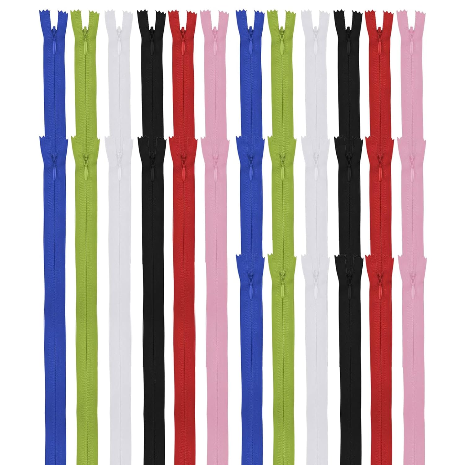 30 PCS Invisible Multicolor Nylon Coil Zippers, Mix Nylon Coil Zippers Bulk, Sewing Zippers, Lightweight Adaptable Zipper for DIY Craft Tailor Sewing Crafts Accessories
