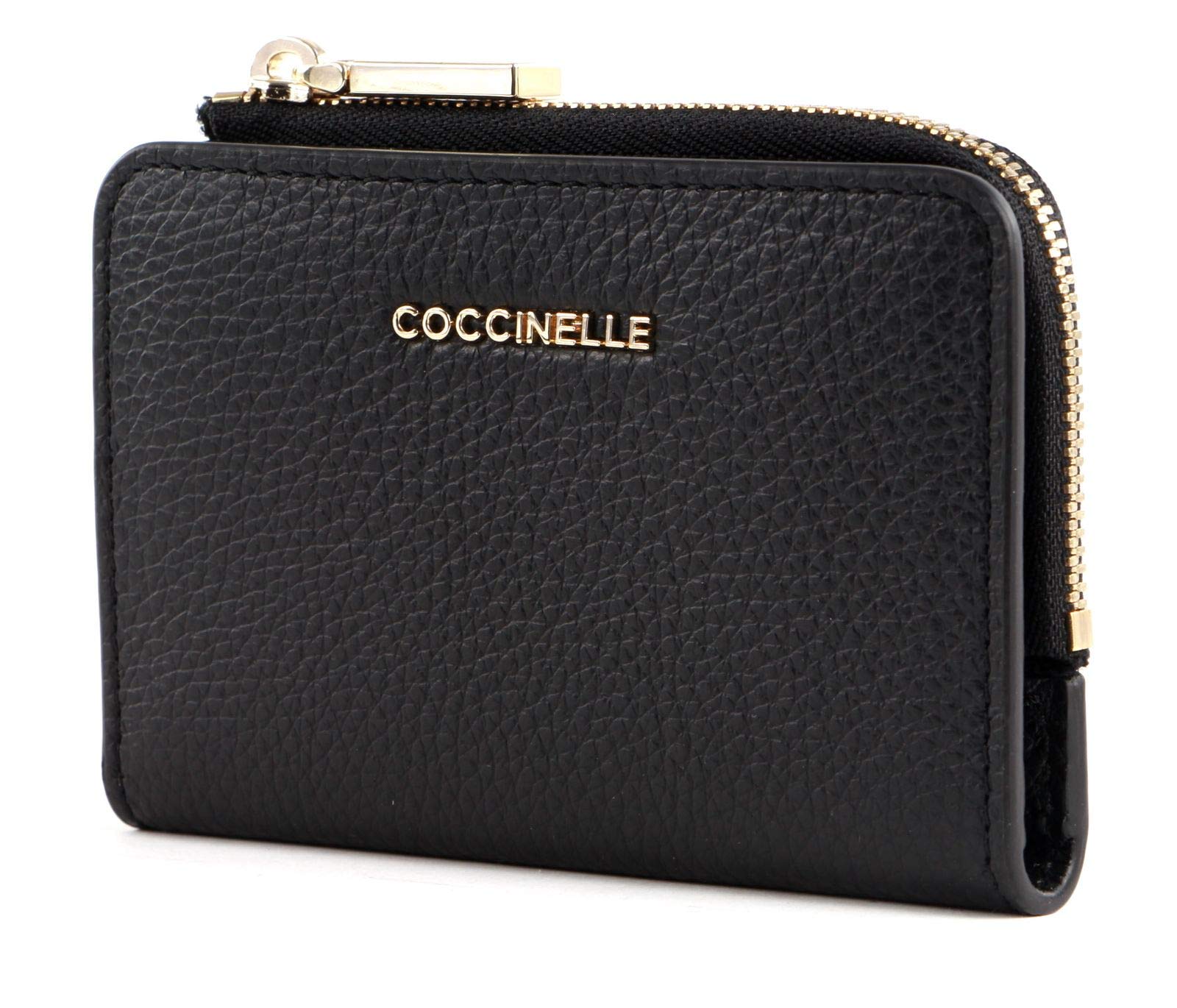 Coccinelle Leder Kartenetui Metallic Soft Credit Card Holder Noir schwarz