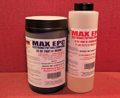 MAX EPC Epoxy Potting Compuesto 4 placas de circuito - Curado lento y bajo exotérmico 4 fundición grande, alta conductividad térmica, sello,
