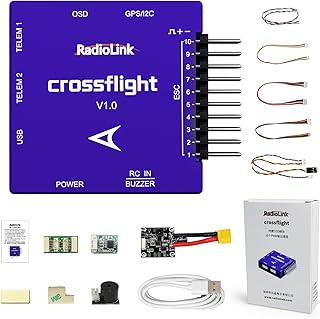 ATA HOBBY Radiolink Crossflight Flight Controller, OSD Integrated 10CH PWM Output FC with 2-12S Module Power, Vibration Damping by Software for FPV Drone/3-8 Axis/Airplane/Helicopter/Car/Boat/Robot