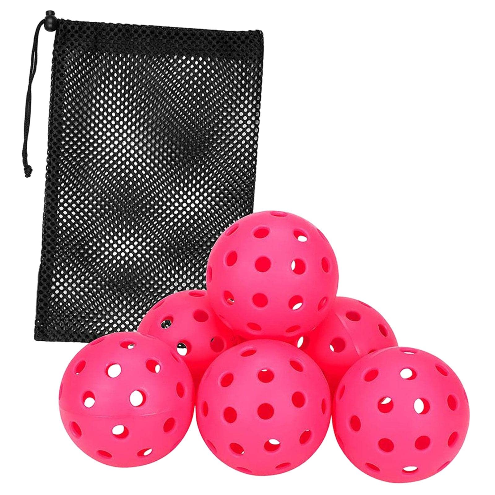Yiju 6 Pieces Pickleball Balls, Training Pickleball Accessories, Professional Competition Ball, Pickle Balls, Official Size Ball for Outdoor Courts