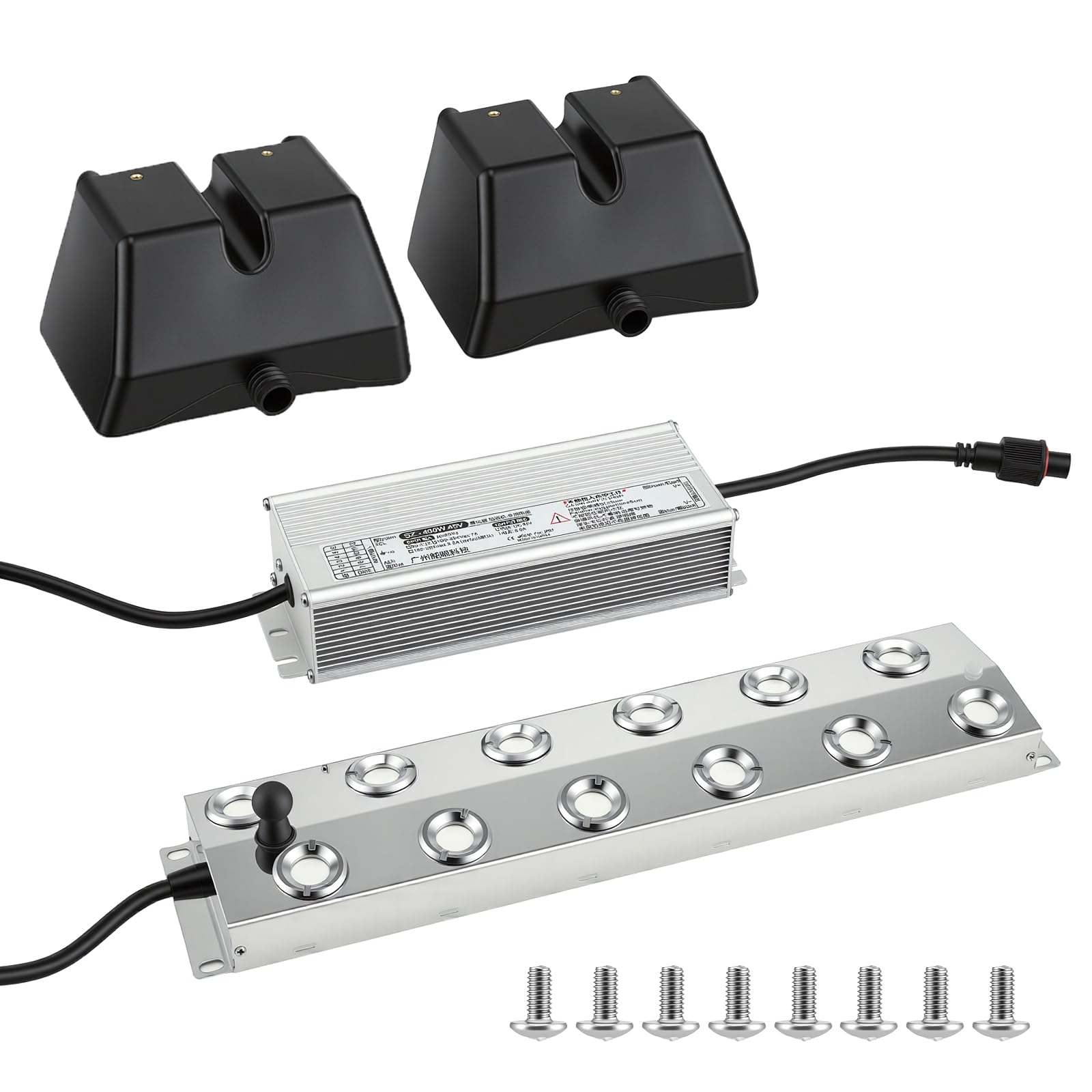 Generatore di Nebbia a Ultrasuoni 12 Testine – 9000 ml/h, Umidificatore per Laghetti, Fontane e Giardini, Alimentatore 400W, Ugelli in Acciaio Inox, Impermeabile per Esterni