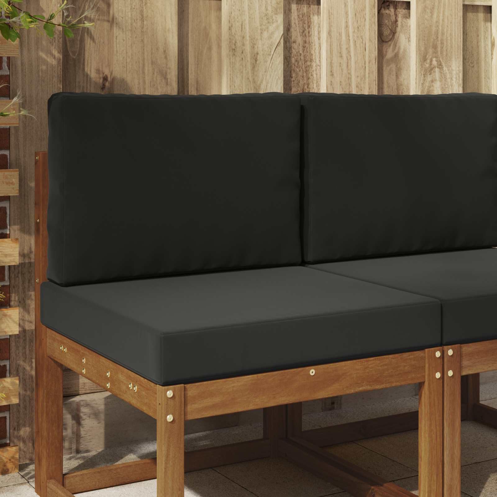 Coussin de canapé d'extérieur noir étanche 60x60 assise dossier pour salon de jardin