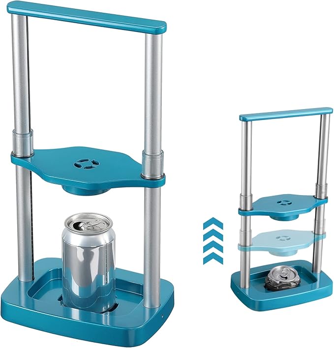 yamagahome Metal Can Crusher 12 oz 24 oz, Aluminum with Spring Design, Foot