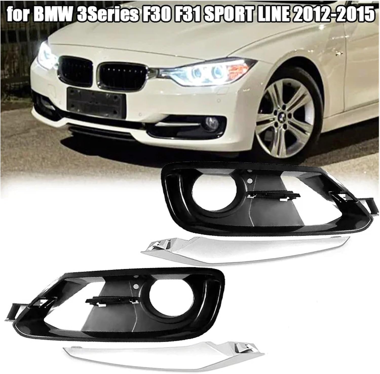 フロントフォグランプカバーバンパーグリルベゼルカバートリム、BMW 