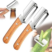 Multi-Functional Vegetable Peeler, 2026 Ultra-Sharp Stainless Steel Blade with Wooden Handle and Bottle Opener, Contour-Flow for Kitchen Prep, Camping, Apple Potato Pumpkin Papaya Peeling 2