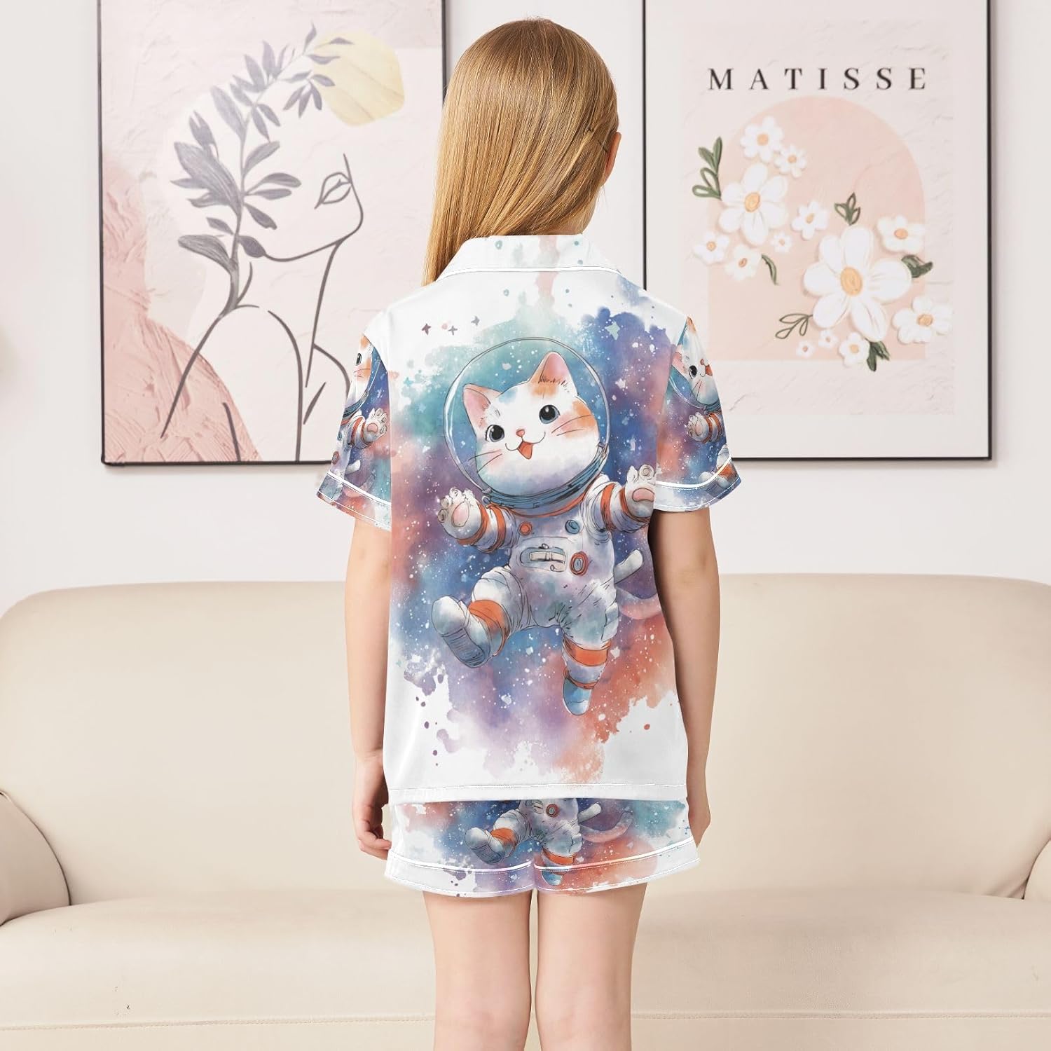 Silk Pajamas Sets Soft Satin 2 Piece Pjs Set Short Sleeve Sleepwear Nightwear
