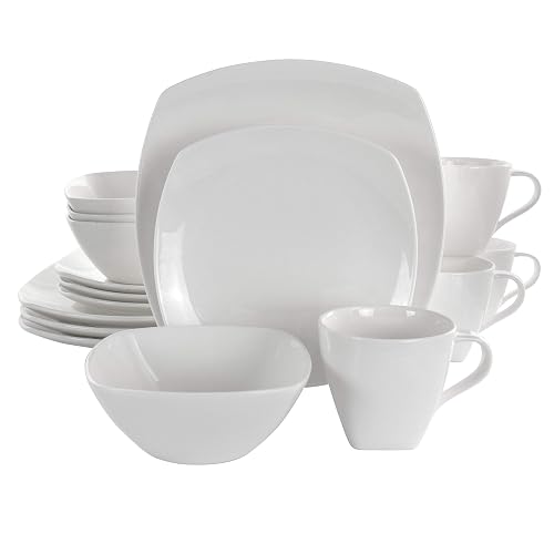 Elama Deluxe Square 16 Piece Porcelain Dinnerware Set