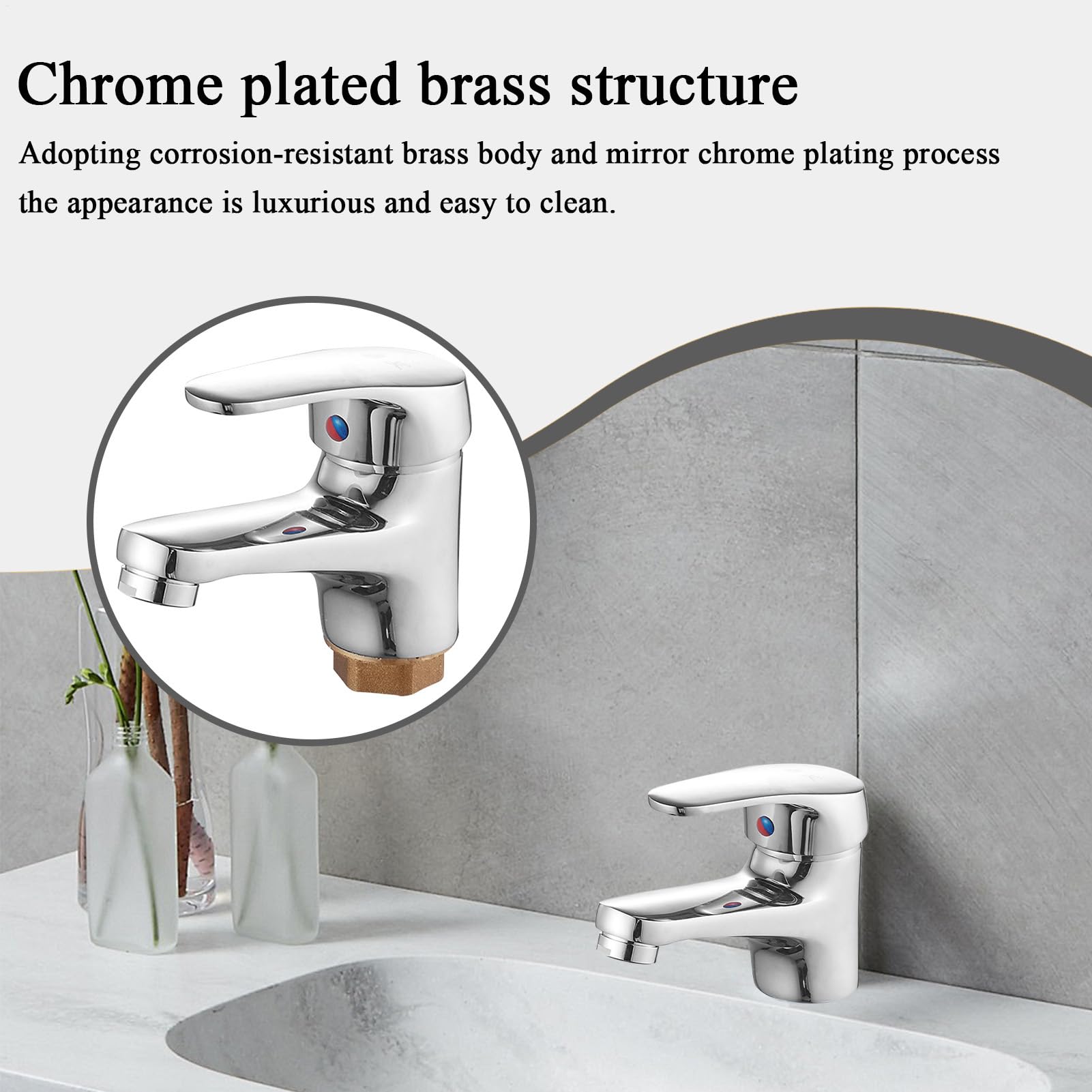 Robinet De Lavabo | Robinet De Cuisine À Levier Unique - Sortie D'Eau À Cartouche Céramique Pour Maison Buanderie Cave Extérieur Camping-Car