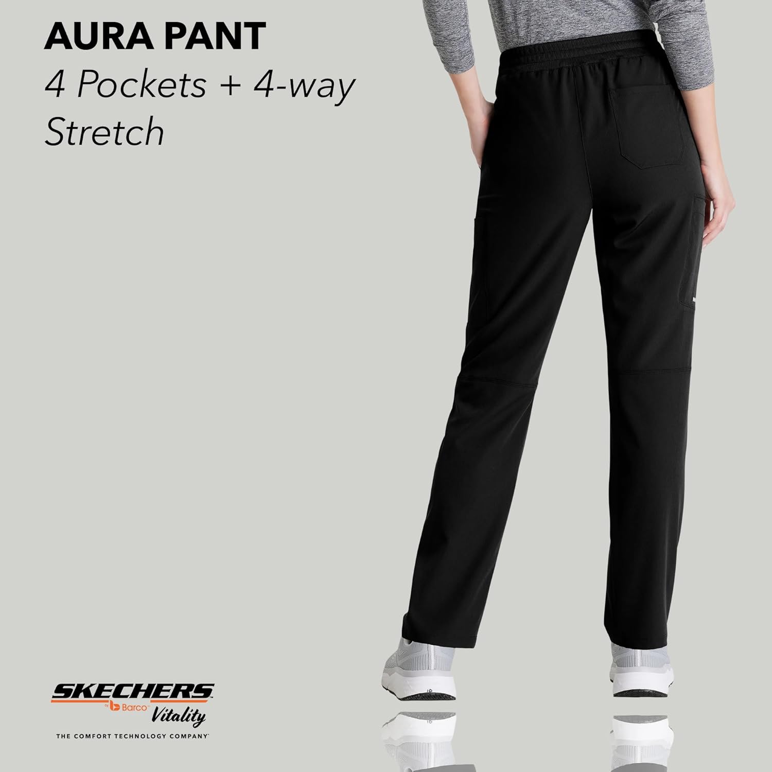 Skechers by BARCO Vitality Aura Classic Fit Straight Leg Scrub Pant for Women – Mid-Rise, 5-Pocket Bottom with 4-way Stretch - Image 4