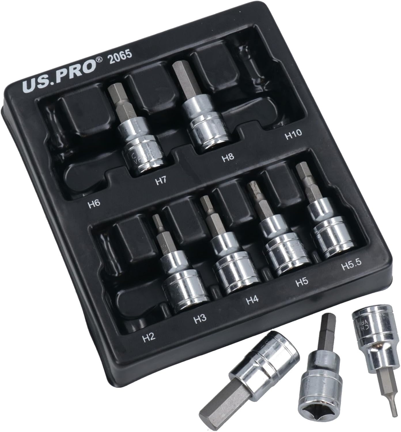 Hex/Allen Sockets Key Bits 3/8" Drive 2mm - 10mm BERGEN 9pcs AT730
