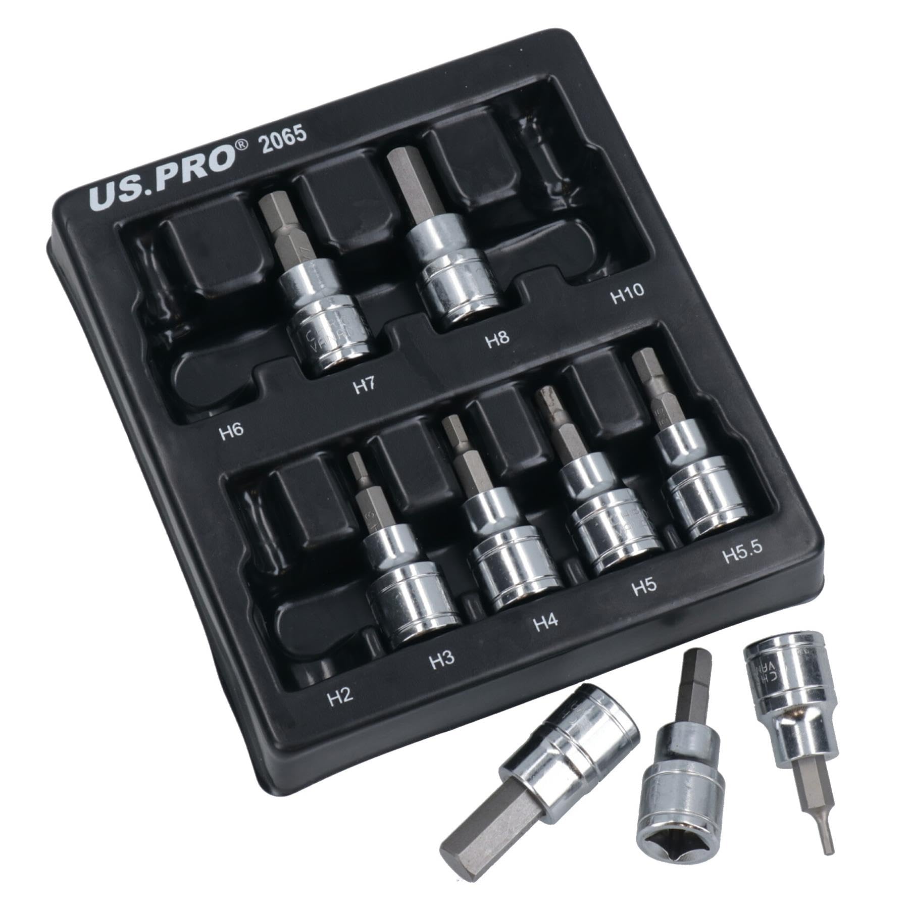 Hex/Allen Sockets Key Bits 3/8" Drive 2mm - 10mm BERGEN 9pcs AT730