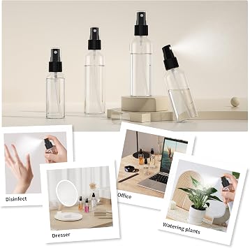 EPHECH 3.4oz/100ml Small Spray Bottles, 50PCS Travel Plastic Spray Bottles