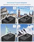 220V to 110V Universal Travel Adapter Voltage Converter, VINTAR 2000W International Plug Adapter for Hair Dryer with 2 USB A and 2 USB C, Step Down Power Converter Adapter Combo for US EU UK AUS