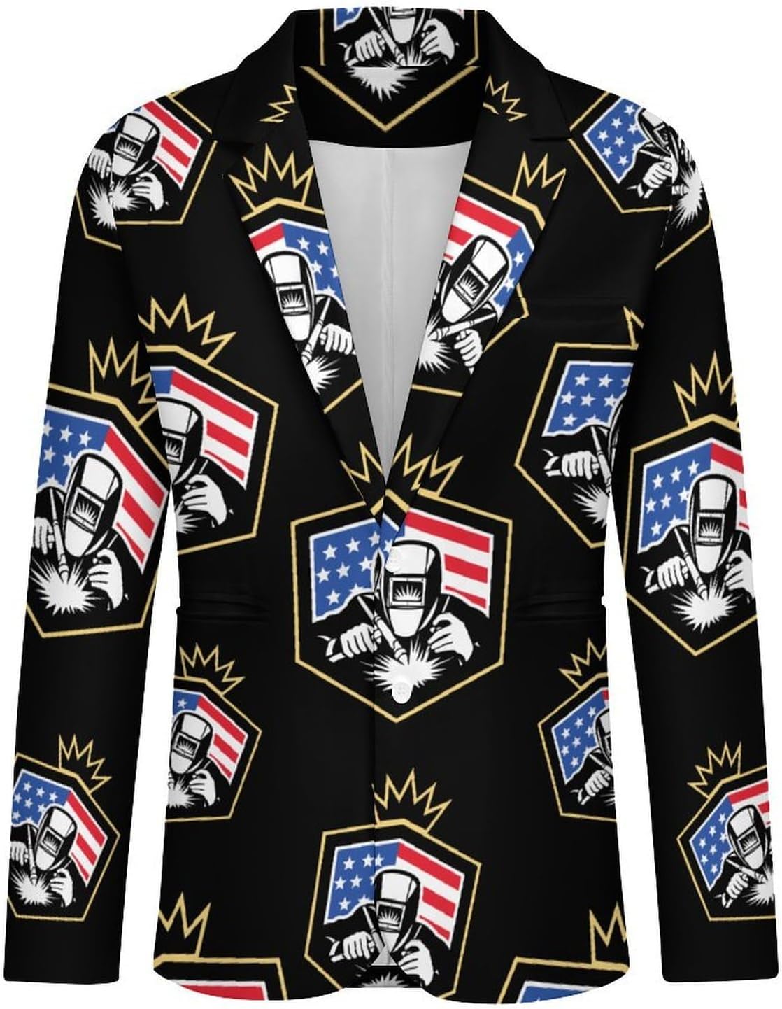 Welding U.S.A. Welder Flag Men's Blazer Casual Suit Jackets Business Button Sport Coats - Image 4