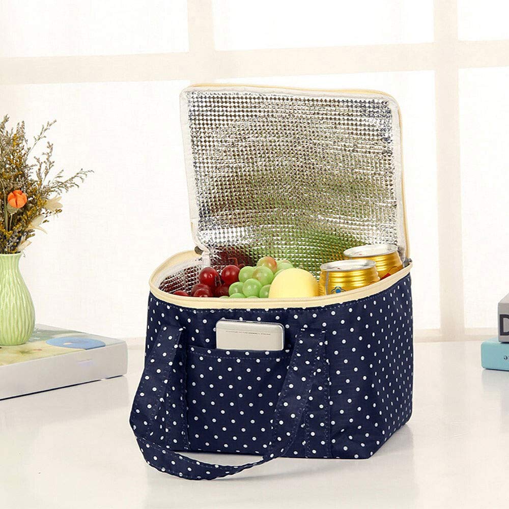 Bolsa de Almuerzo, Bolsos para la Comida para Mujer, Bolsa de Transporte de Lona fría aislada, Bolsa de Almuerzo térmica portátil, Bolsas más Frescas para Mujer