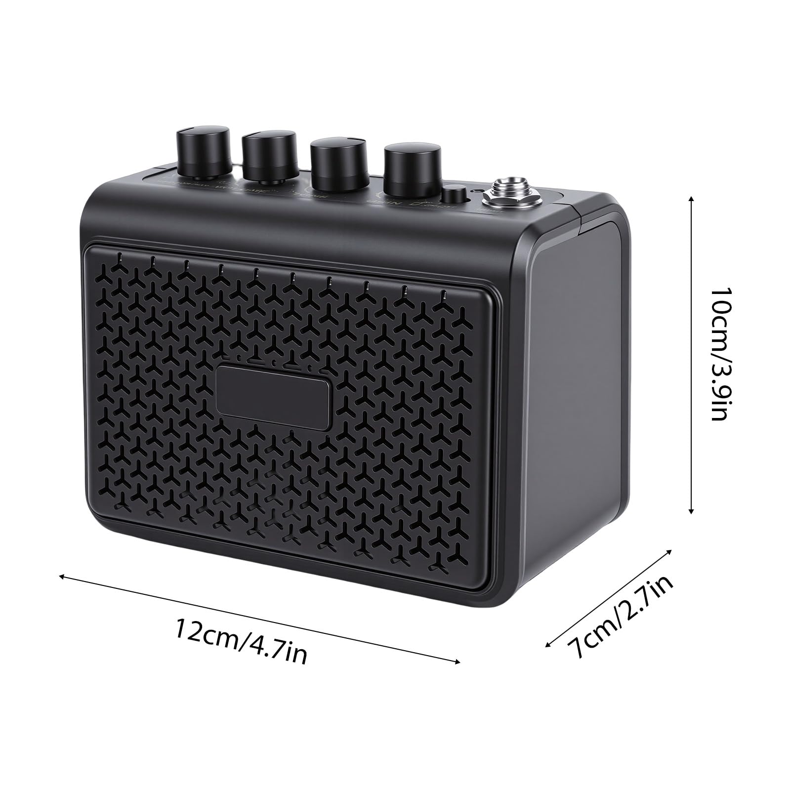 10W Amplificatore per chitarra portatile Altoparlante BT Ingresso AUX 2 canali di distorsione puliti Jack per cuffie silenzioso ricaricabile Piccolo altoparlante per