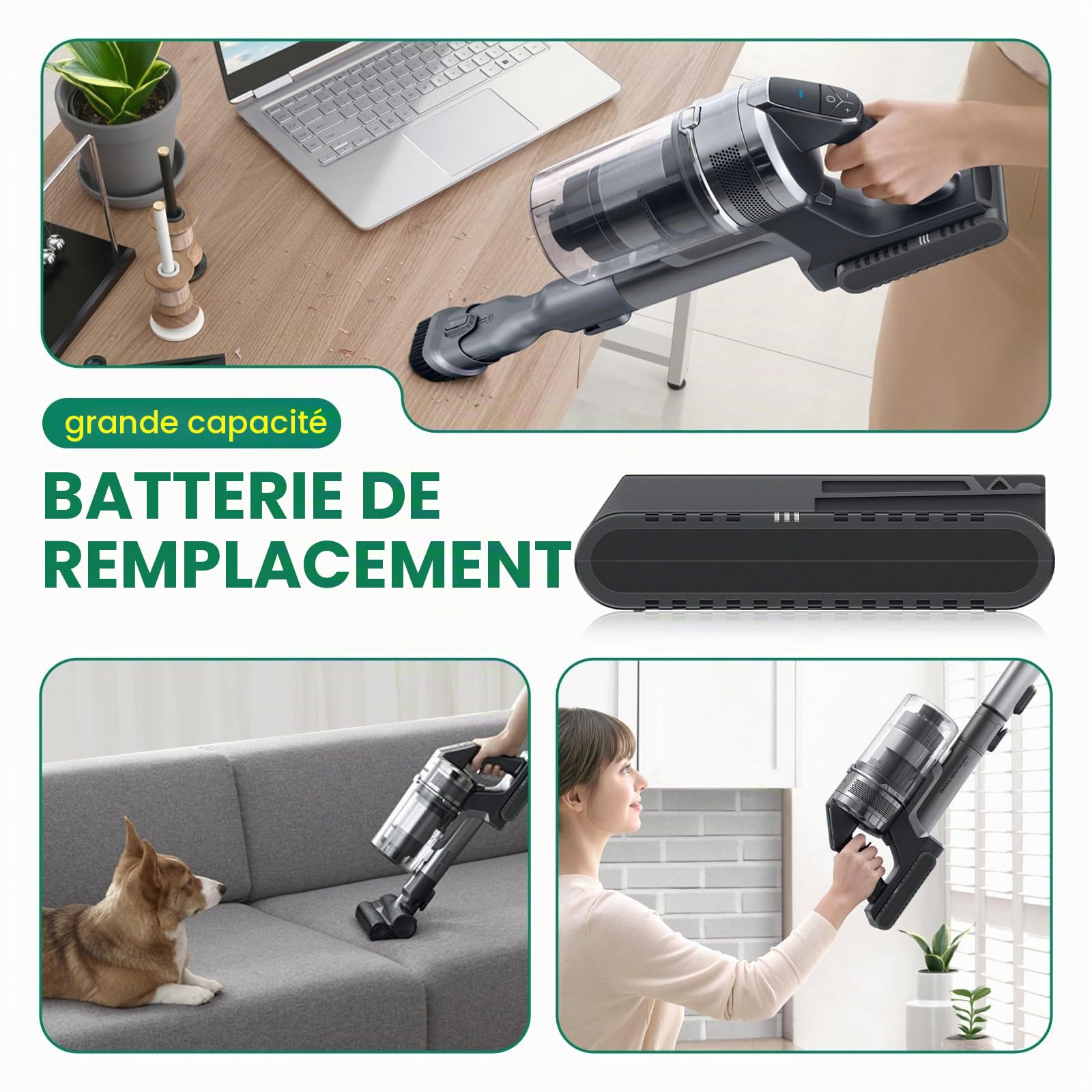 Batterie Remplacement 4600mAh 21,6V pour Samsung JET60 JET65 JET70 JET75 JET90 Serie, VS15A60 VS15T70 VS20T75 VS20B75 VS20R90 Akku (Not for JET85 / JET95)