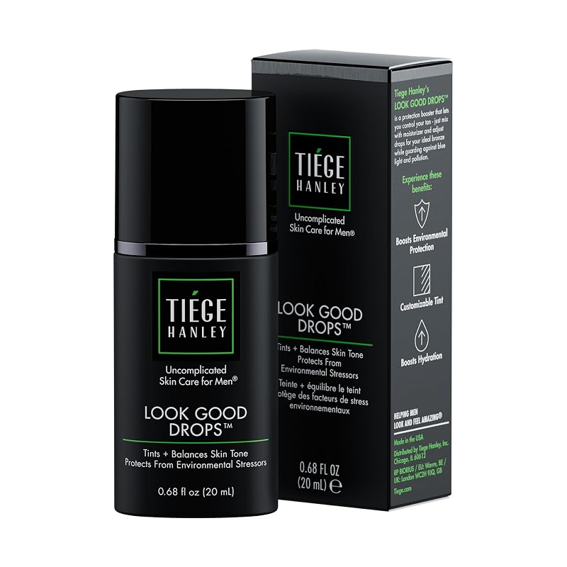 Tiege Hanley Look Good Tanning Drops para Homens, Hidratante Facial Tonalizante, 20 mL
