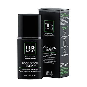 Tiege Hanley Look Good Tanning Drops for Men, Daily Tinted Face Moisturizer Mix-In with Hyaluronic Acid for Hydration, Natural Tan Finish and Antioxidant Support, Mens Skin Care, 20 ML