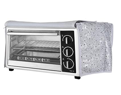 Classic Flower Printed Microwave Oven Cover, White Grey (LxHxW: 49x31x27 (cm)