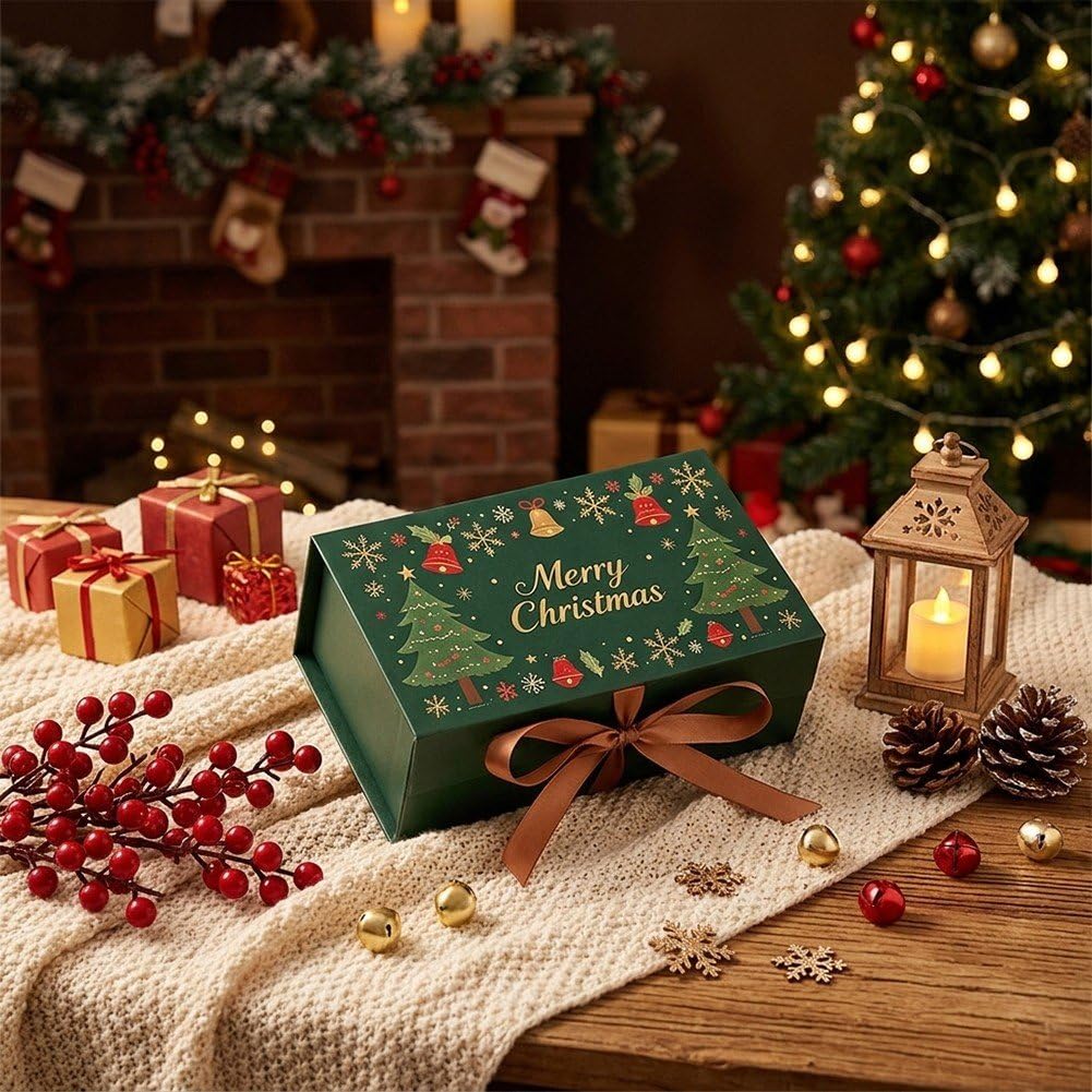 100 Scatole per Caramelle Natalizie, Scatole Regalo per Biscotti a Forma di Albero di Natale, Scatole Decorative per Bomboniere E Decorazioni Natalizie.
