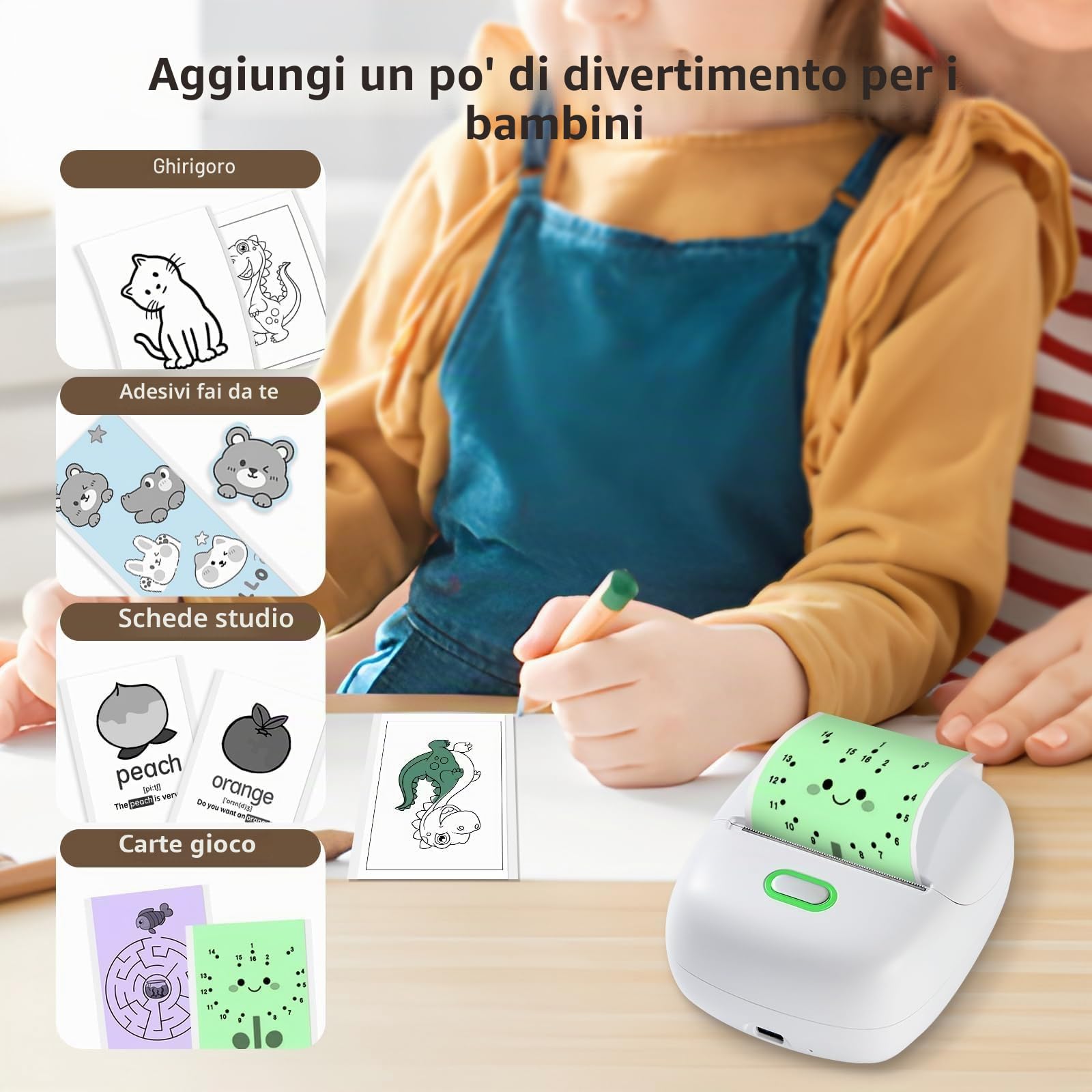 ORGSTA S002 Etichettatrice Bluetooth Portatile Stampante Etichette 300 Dpi Compatibile iOS Android