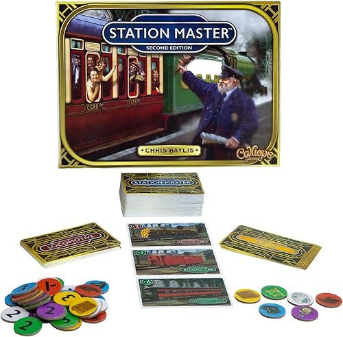 Calliope Games Station Master - Juego de mesa de estrategia de ferrocarril para noche de juegos en familia - Diversión para niños y adultos - 2-6
