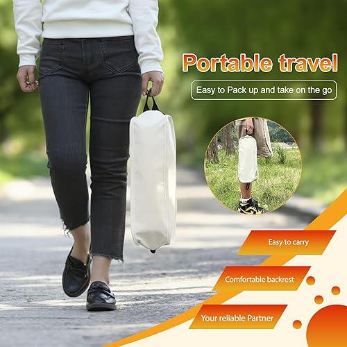 Miniatura 6 de IEJ Silla de camping ultraligera con respaldo alto, silla plegable portátil con almohadillas antihundimiento, soporta hasta 300 libras, compacta y