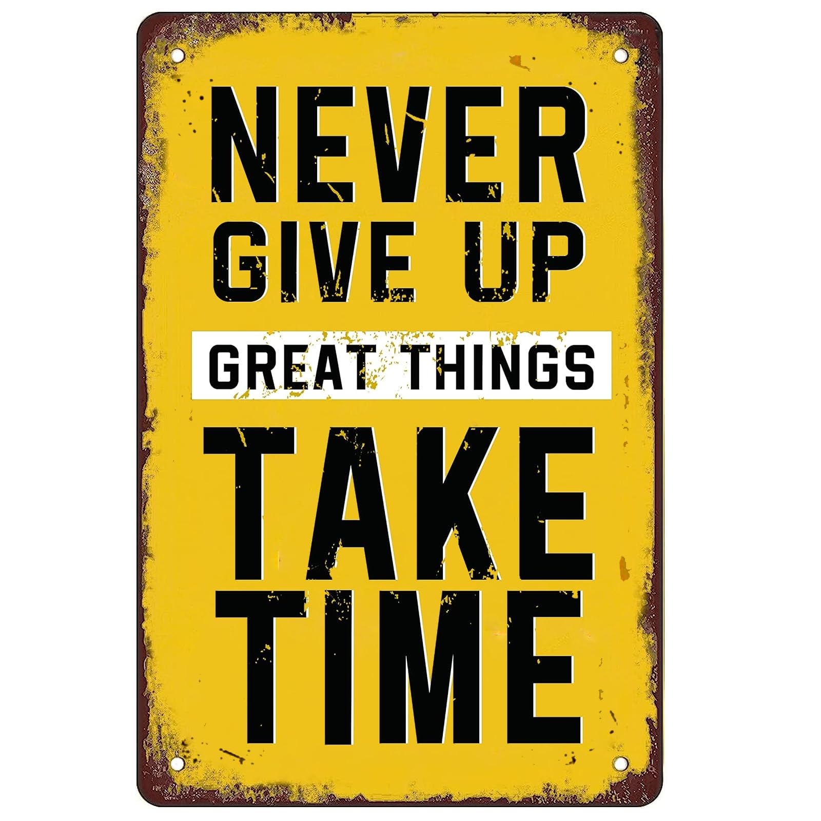 Persistent Fitness Inspirational Vintage Metal Sign Sports Persistence Slogan Wall Art Decor for Home Outdoor Leisure Area 8x12 Inch
