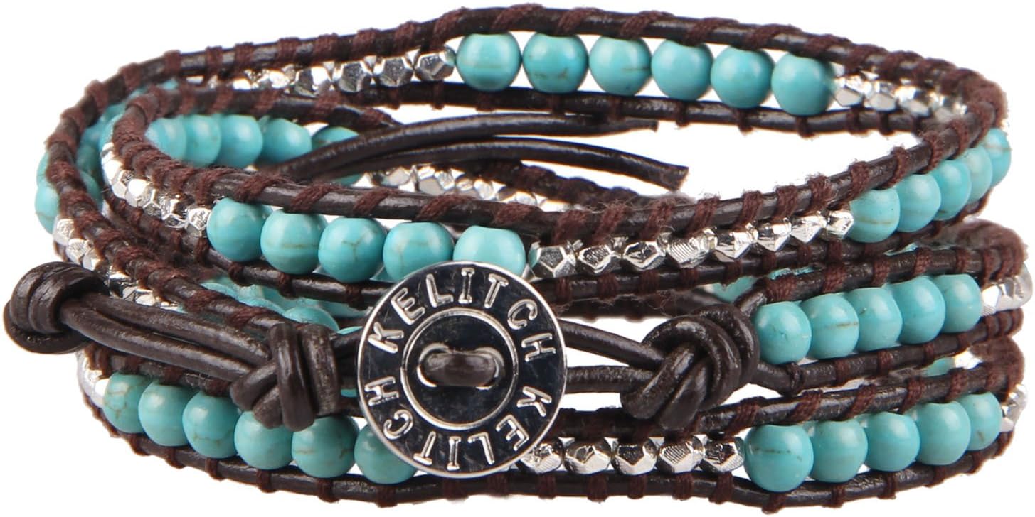 KELITCH New Star Turquoise Bracelets Love Silver Beads 3 Wrap Bracelet Women Shell Pearl Bracelets