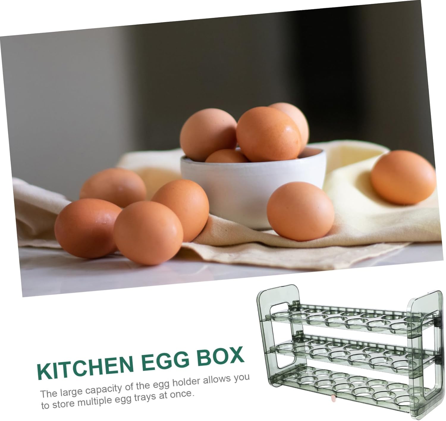 Gadpiparty Holder Flipping Storage Rack Multi-grid Container for Refrigerator Easy to Clean Kitchen Organizer Capacity