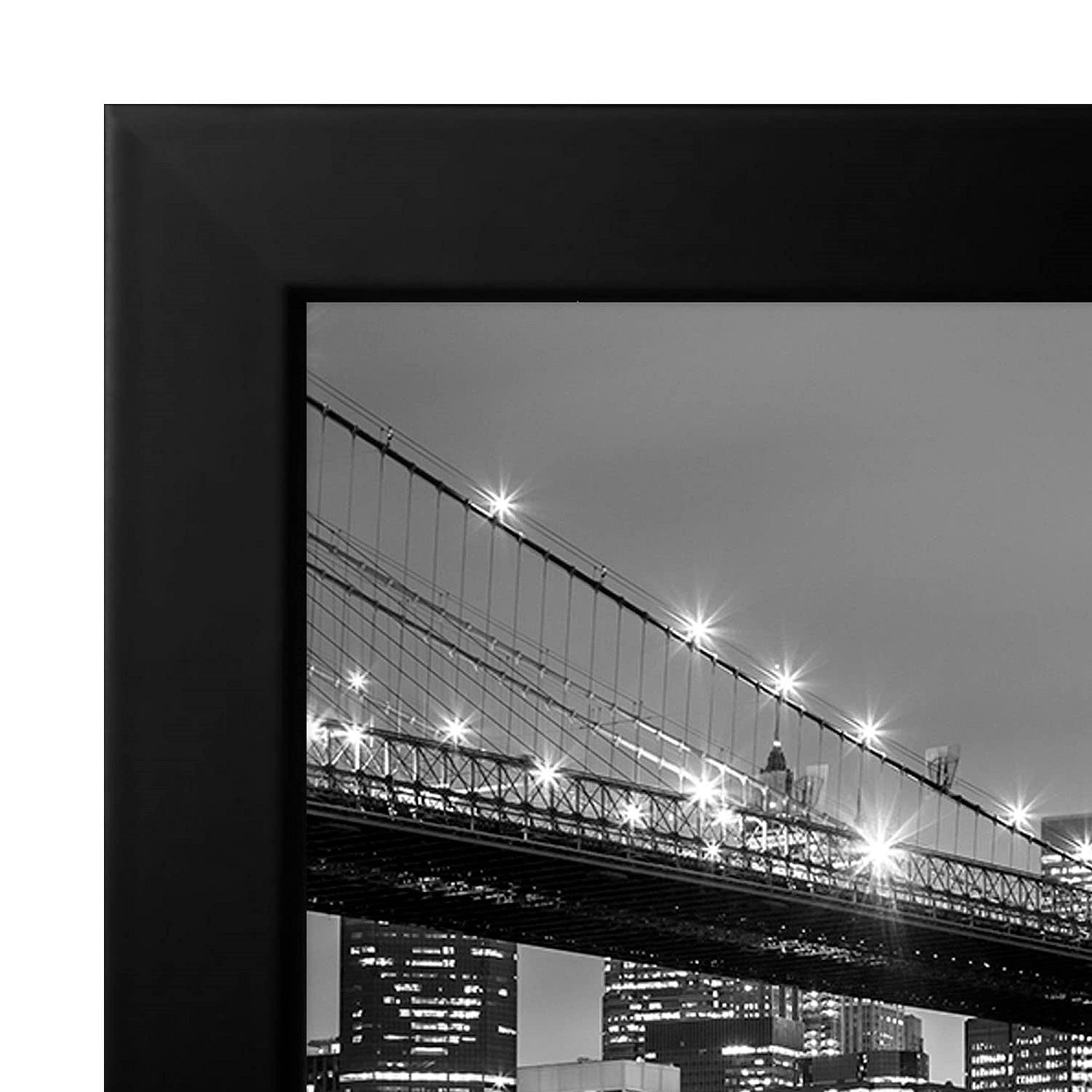Americanflat 8.5x14" Picture Frame in Black - Legal Paper Size Composite Wood Frame with Shatter Resistant Glass Cover - Horizontal and Vertical Formats for Wall with Included Hanging Hardware