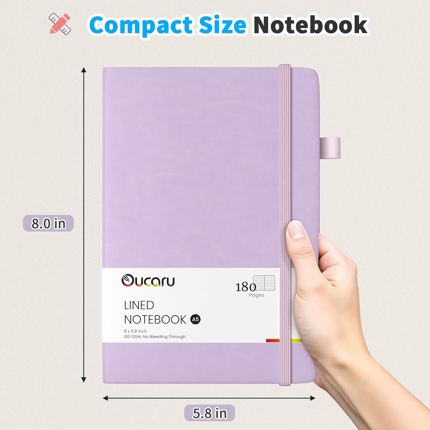 Oucaru Lined Journal Notebook, 24 Pack, 180 Pages, A5 Journals for Writing, 100 GSM Thick Paper, Small Notebooks Daily Journal for Women Men Work, Business, School, Travel Supplies