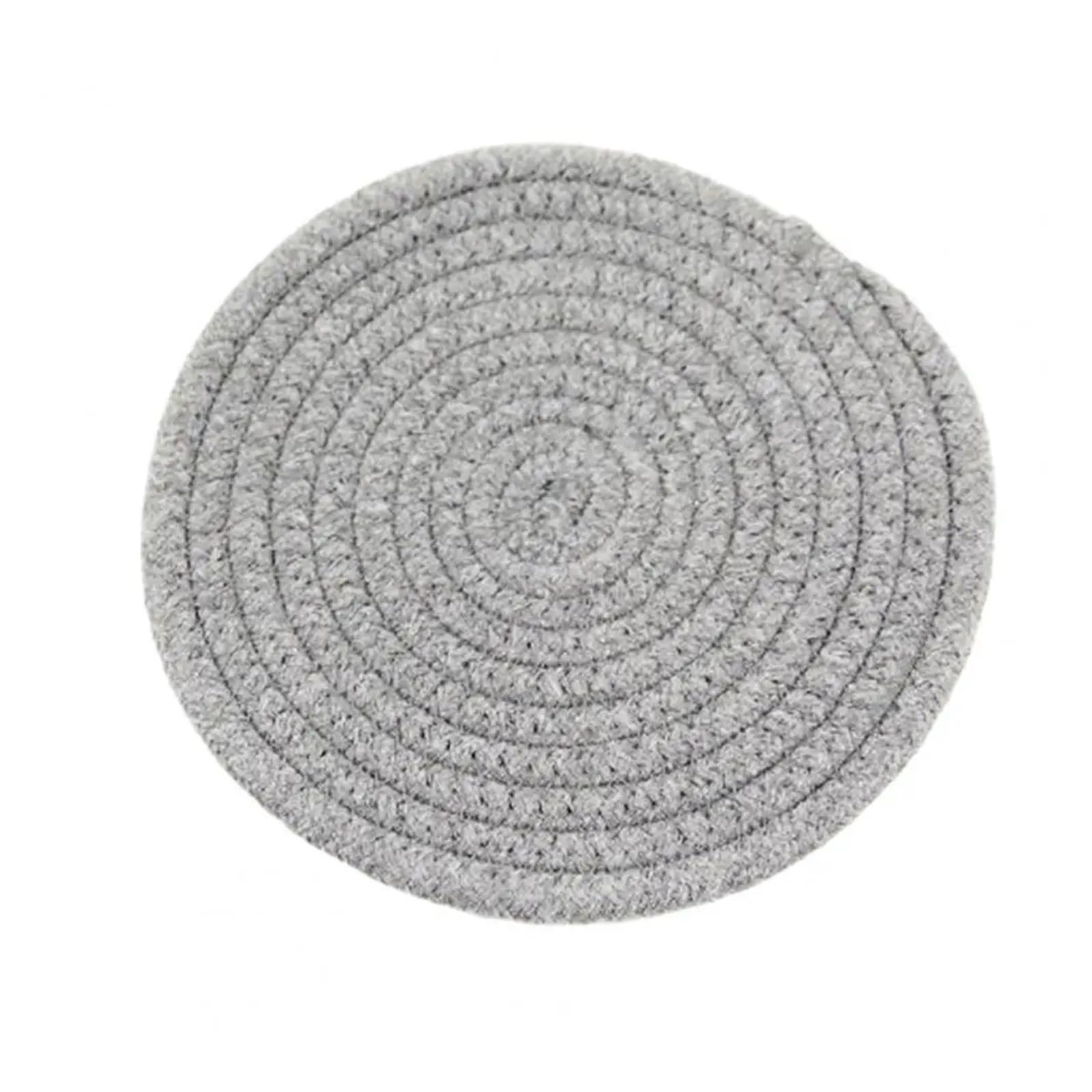 Dessous de verre en coton fait main tapis cuisine anti chaleur gris