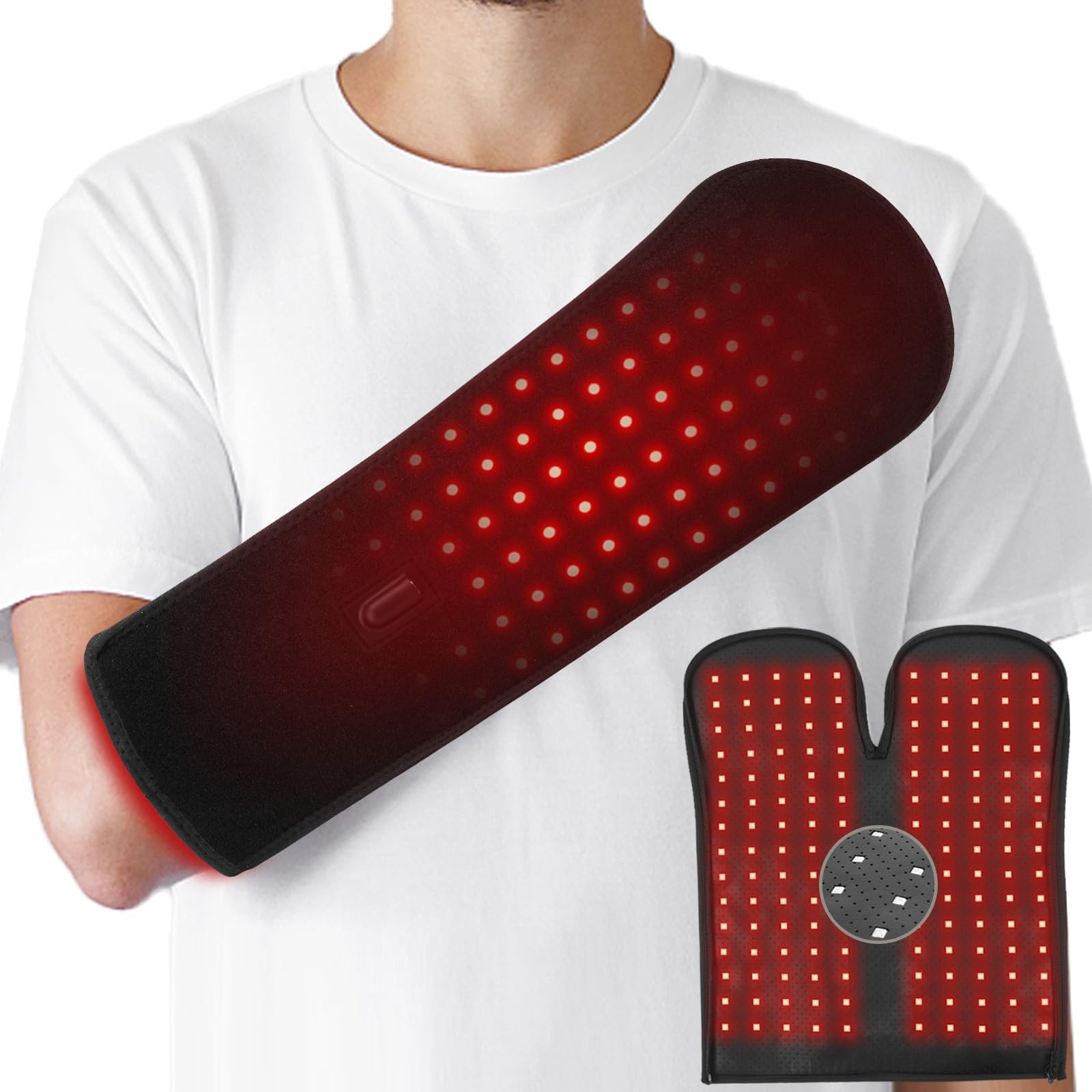 Dispositivo de terapia de luz roja para aliviar el dolor, panel LED de doble longitud de onda con gran superficie de tratamiento para manos, muñecas y cuerpo